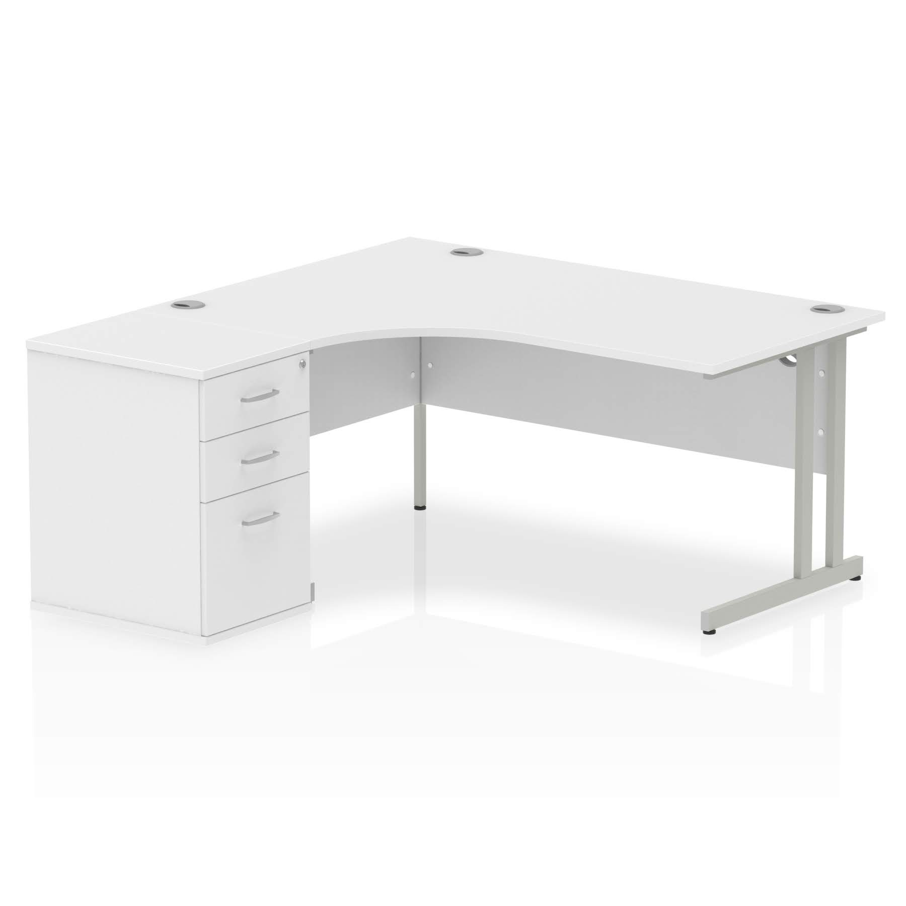 White Corner Desk 1600mm Workstation Bimi Office Furniture
