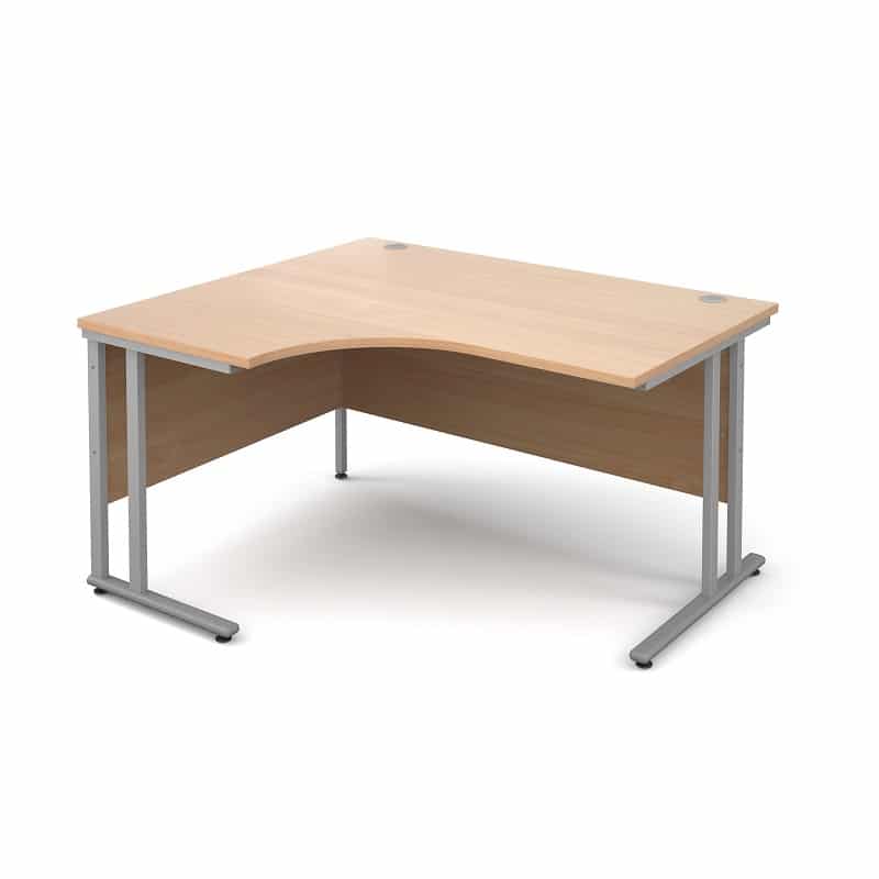 beech 1400mm left hand ergonomic corner desk